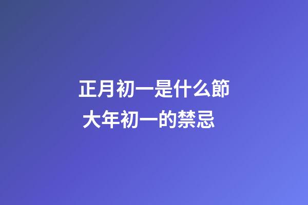 正月初一是什么節 大年初一的禁忌